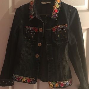 Decorated jean jacket